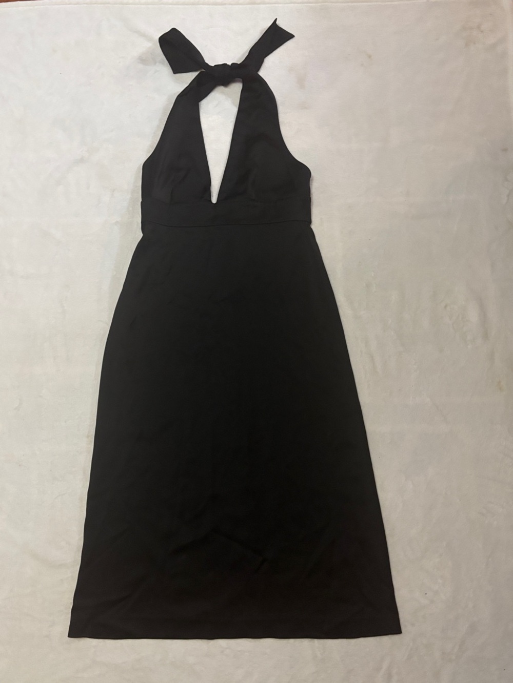 French Connection Black Backless Halter Midi Dress Size 8 NWOT